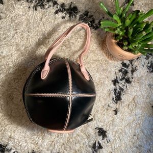 Pink and Black Zip Handbag Purse Clutch